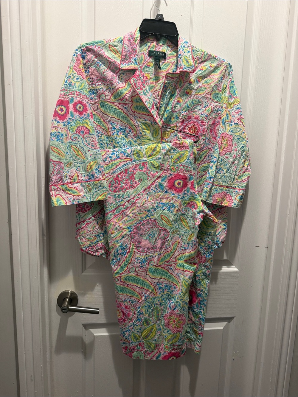 Ralph Lauren Pink Multi Paisley Long Sleeve pajamas